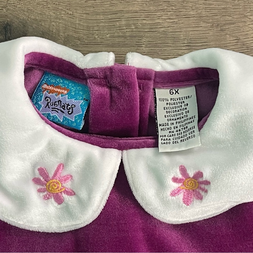 Vintage Nickelodeon Rugrats Angelica Embroidered Velour Girls 6x Tunic Top - Picture 5 of 8